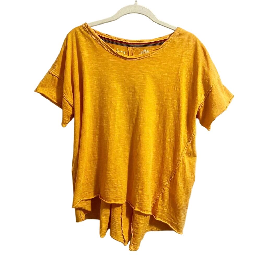 Anthropologie Pilcro Sustainable Swing Tangerine Orange Tee Top Oversized sz. XS